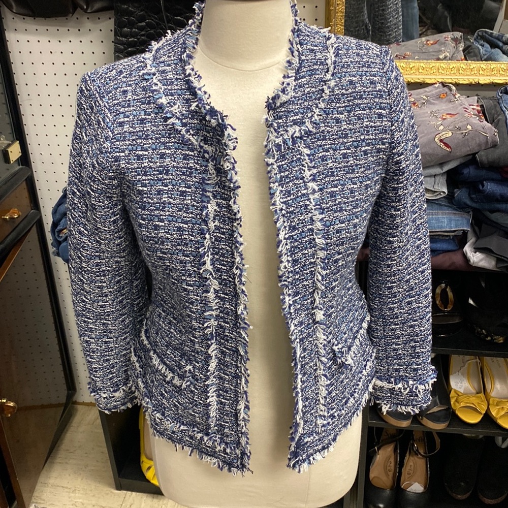 Ann Taylor Short Fringe Jacket - Sz 0